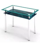 Glass dining table D-03-2 with tempered glass and chrome legs order